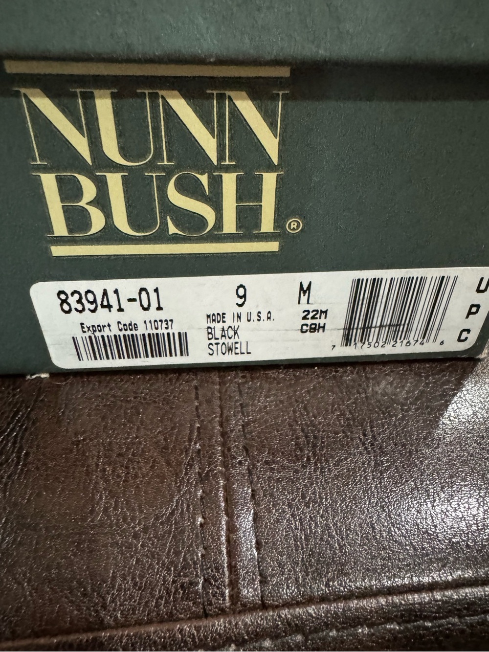 Nunn Bush Men’s Black Leather Croc Embossed Wingtip Oxford Dress Shoes Size 9 M - Picture 2 of 6